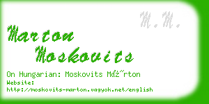 marton moskovits business card